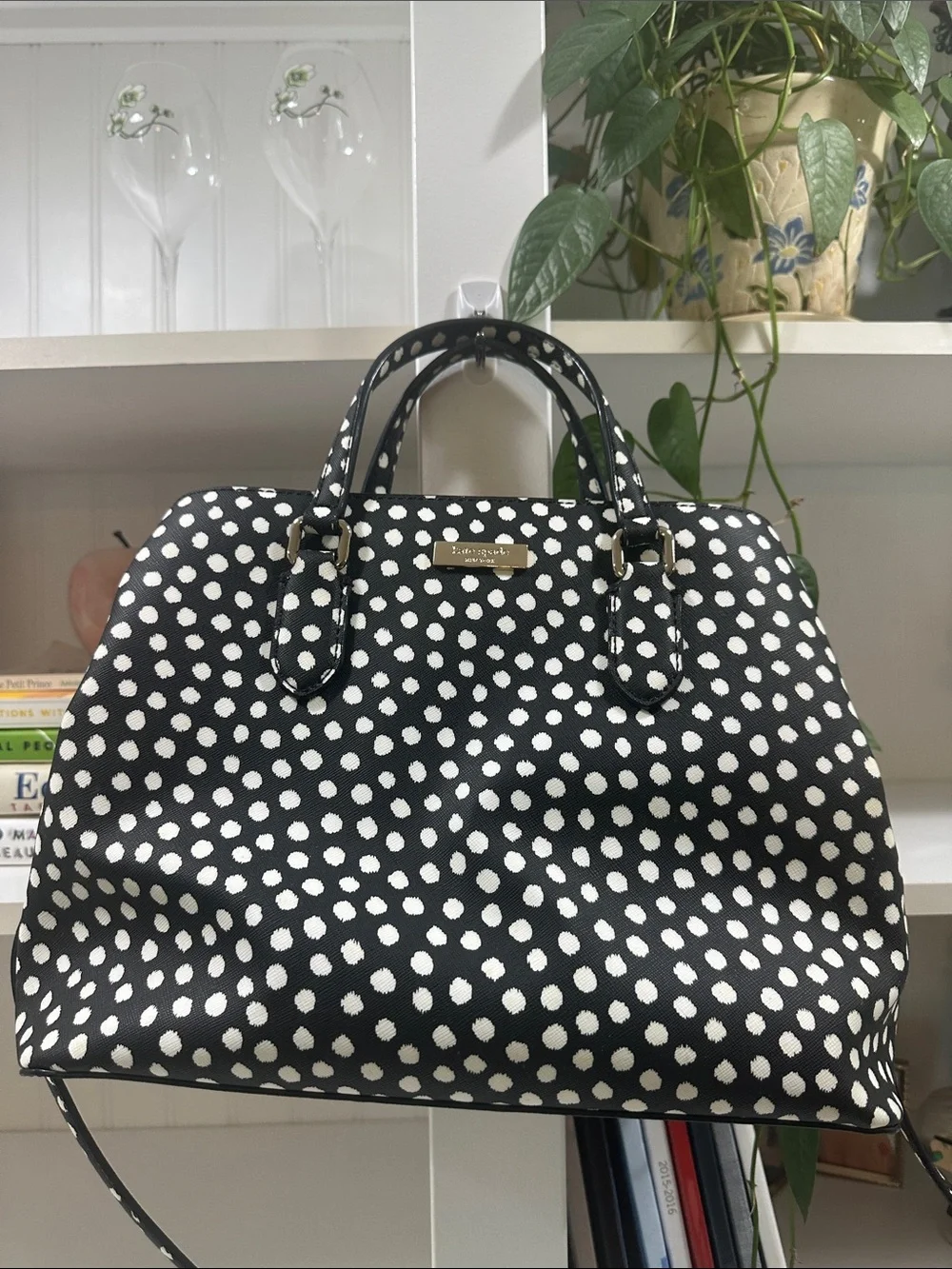 kate spade Black and White Polka Dot Satchel